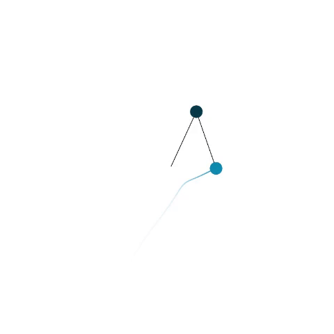 Animation of a double pendulum swinging around chaotically